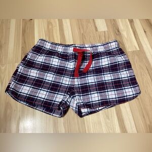 Women's Red White and Blue Plaid Pajama Shorts Size XL